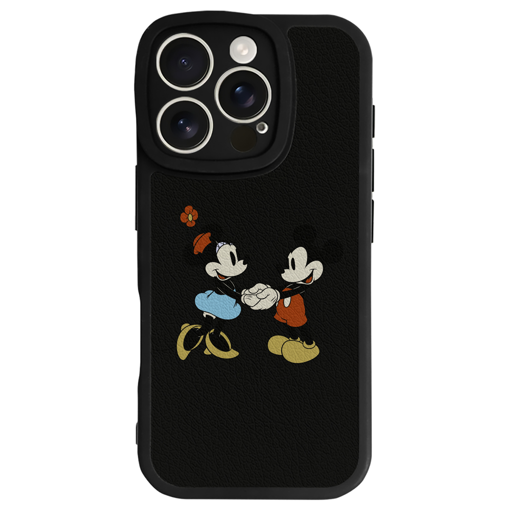 （画像用） ミッキーマウス Mickey Mouse 【iPhone 16シリーズ対応】シリコンスマホケース（レザー調） 材質：シリコン